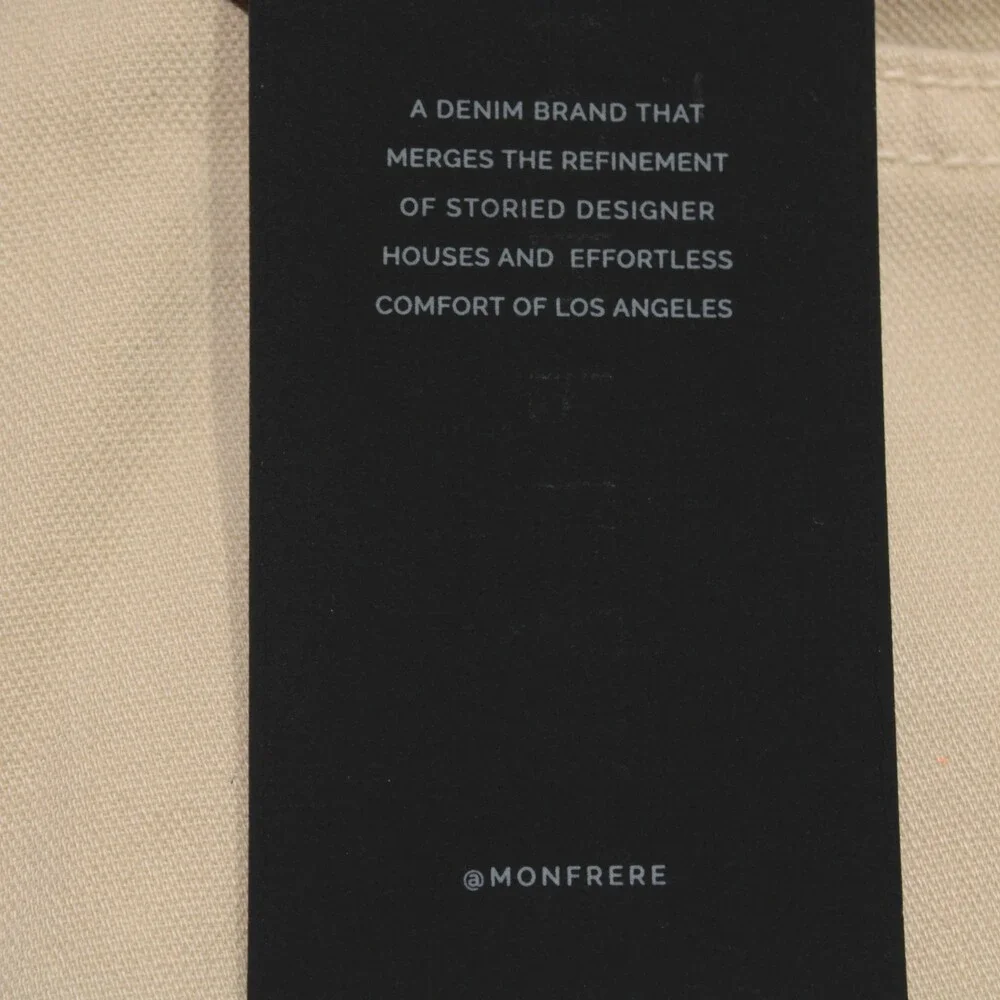 Monfrere NWT 5 Pocket Jeans Size 30 US Slim Straight Beige Cotton & Linen